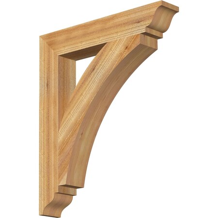 Ekena Millwork Thorton Traditional Rough Sawn Bracket, Western Red Cedar, 4"W x 24"D x 28"H BKT04X24X28THR01RWR